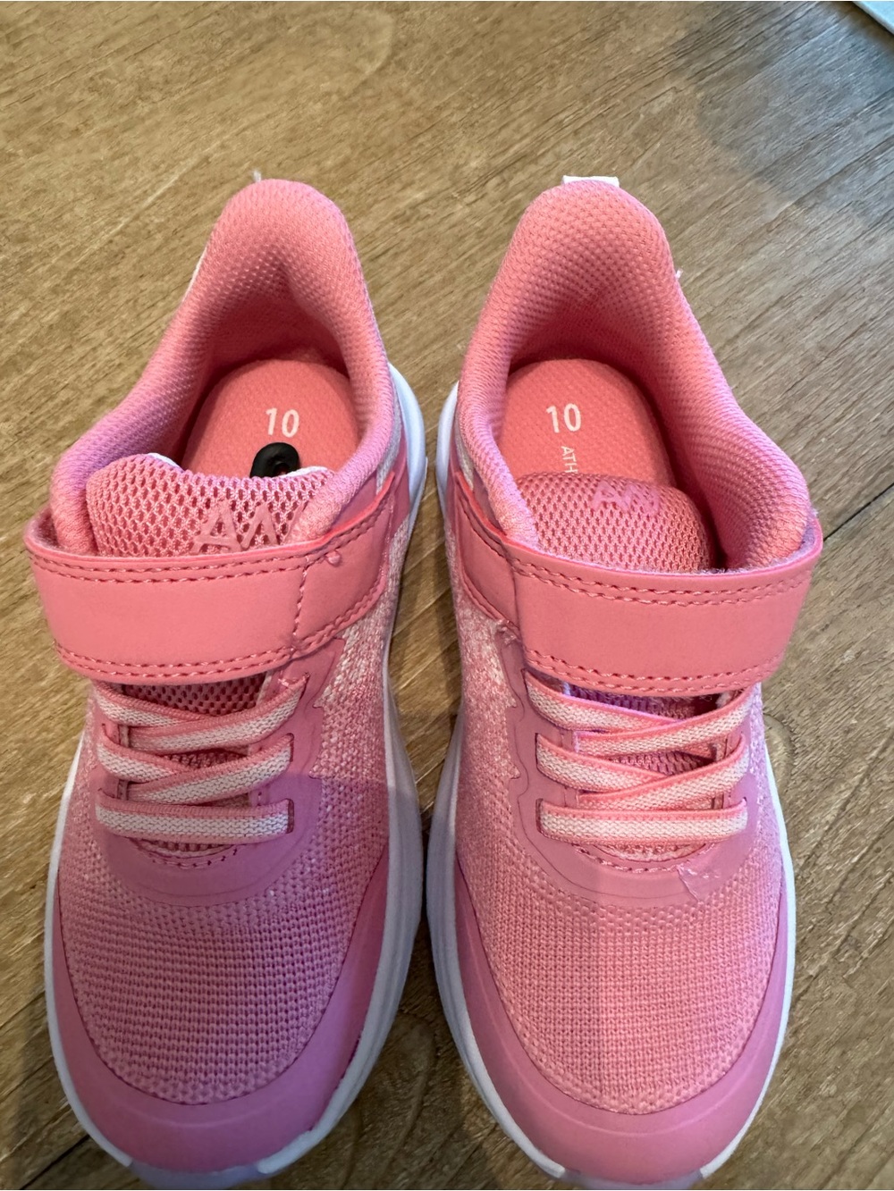 Athletic Works Pink Girls' Velcro & Elastic Lace Sneakers
